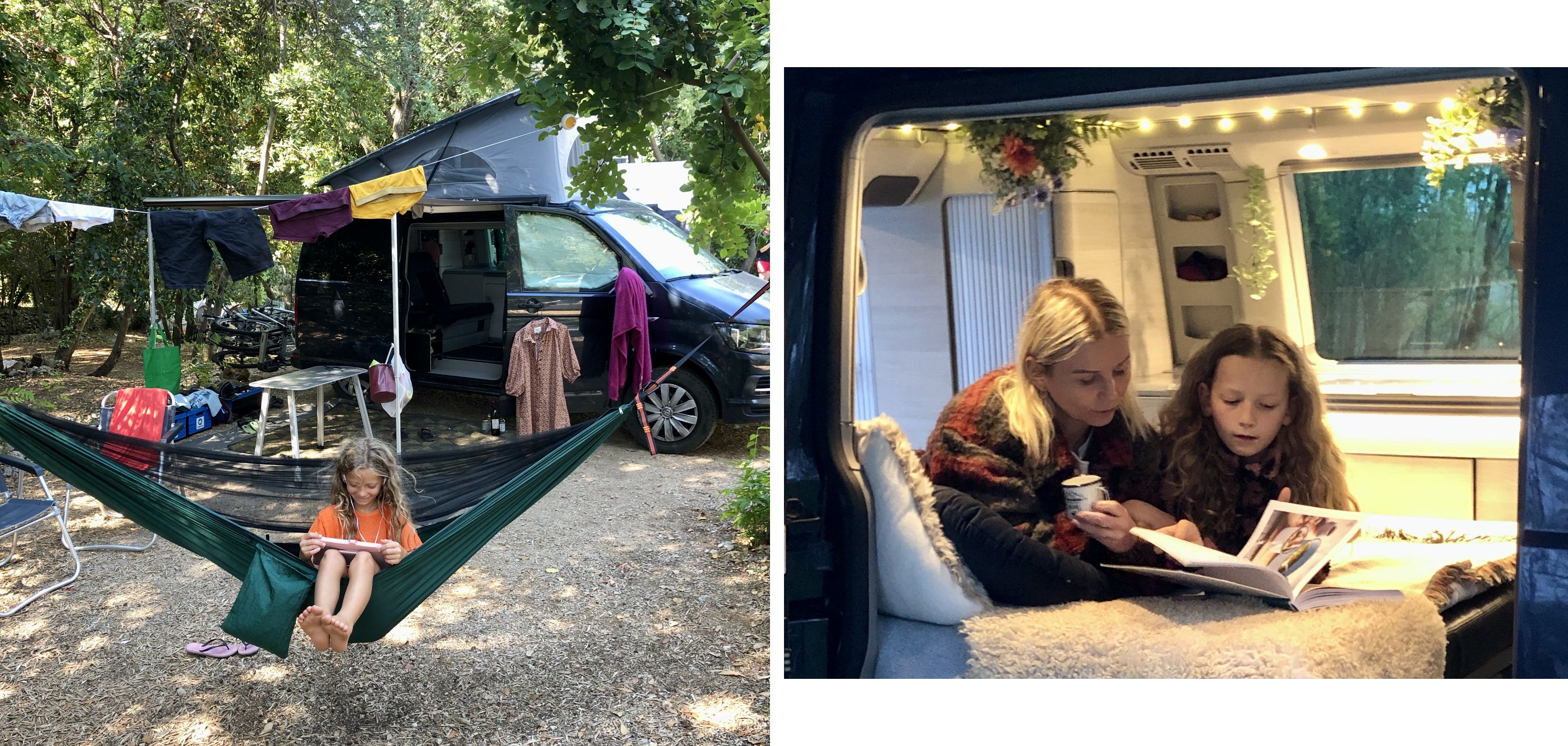 Van en mode camping